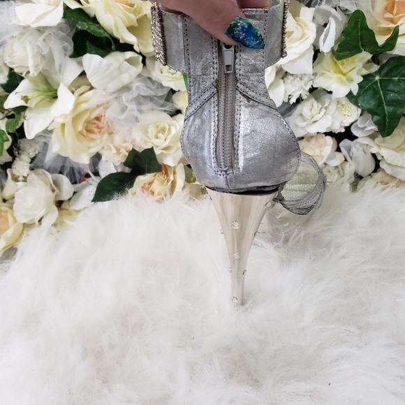 Silver Rhinestone Platform Heels - Picture 5 of 6